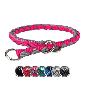 CAVO Rundhalsband „Stop pulling“ – fuchsia/graphit L:47-55cm/18mm